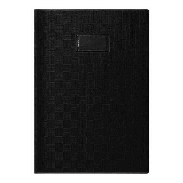 photo-Protège-cahier - Noir - A4 - 21x29,7cm - Plastique souple - Porte-étiquette