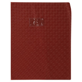 photo-Protège-cahier - Marron - 24x32cm - Grand cahier - Plastique souple - Porte-étiquette