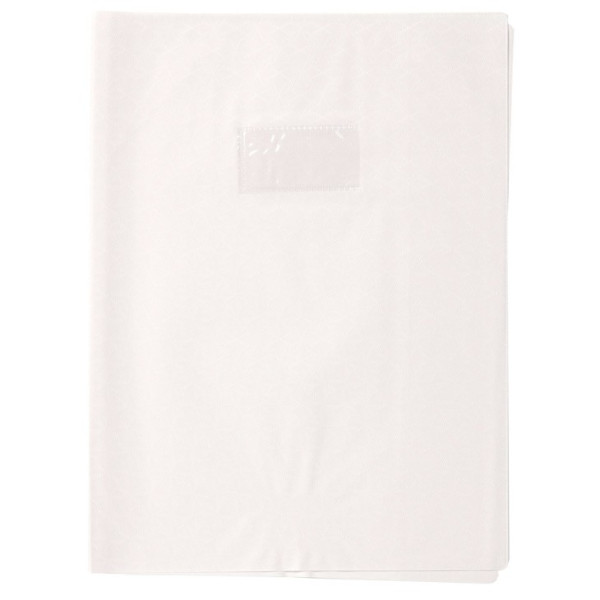 photo-Protège-cahier - Blanc - 24x32cm - Grand cahier - Plastique souple - Porte-étiquette