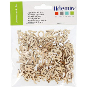 photo-Lettres de l'alphabet en bois - 13mm - 6 fois chaque lettres - Loisirs créatifs