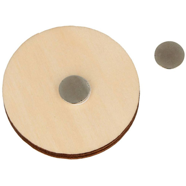 Magnets en bois - A décorer - 4,5cm diamètre - 10 pièces - Loisirs créatifs - Artemio