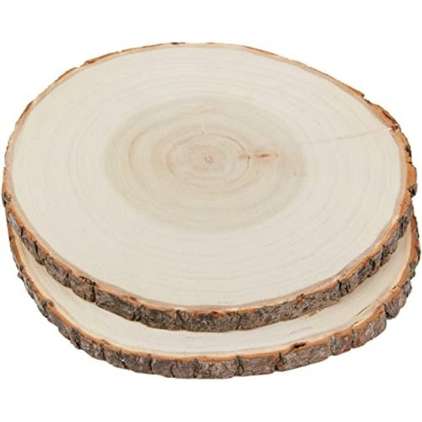 photo-Disques de bois - Rondins - 17 à 20 cm - A décorer - 2 pièces - Loisirs créatifs - Artemio