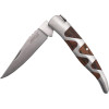Couteau - Pliant - Manche en bois de zèbre - Lame acier inox - Qualité premium - Laguiole