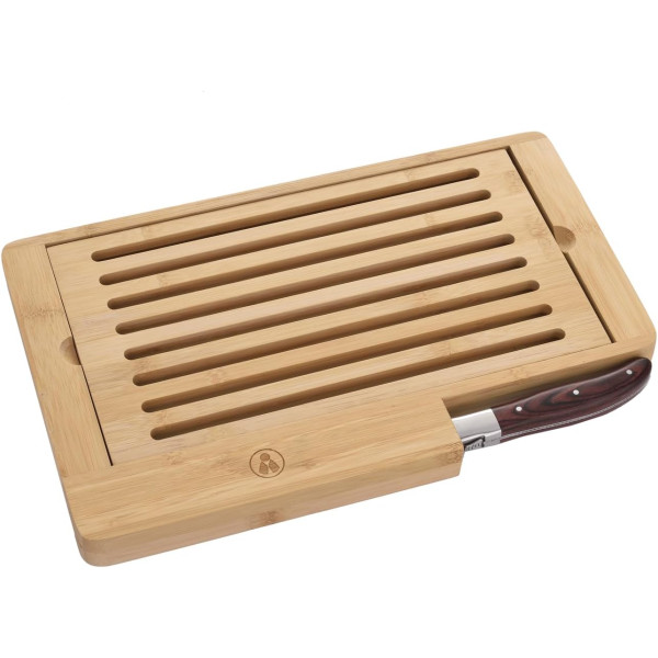 Couteau à pain avec planche en bois - Lame dentelée - Laguiole Héritage - Cadeau