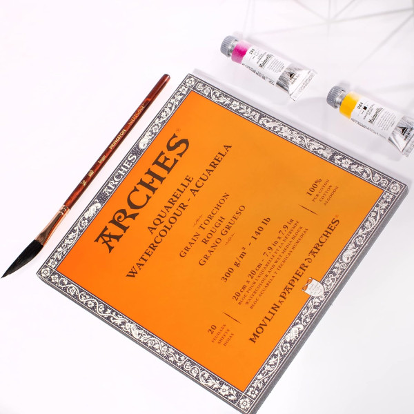 Bloc - Peinture aquarelle - 26x36cm - 300g - 20 feuilles - Grain torchon - Arches