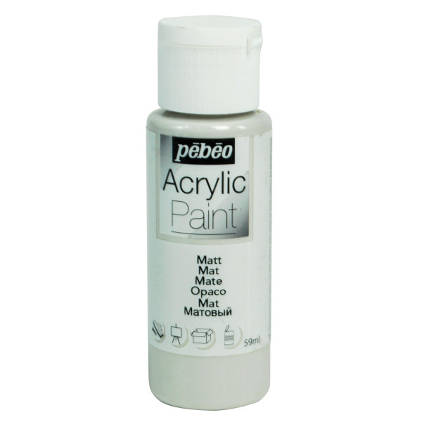 photo-Peinture acrylique - Gris béton - Mat - Fluide - Tous supports - Loisirs créatifs - Pébéo - 59ml