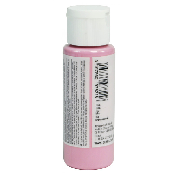 Peinture acrylique - Lilas - Mat - Fluide - Tous supports - Loisirs créatifs - Pébéo - 59ml
