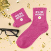 Chaussettes - Femme - Rose avec paillettes - Meilleure maîtresse - Taille 36/42 - Humour - Cadeau