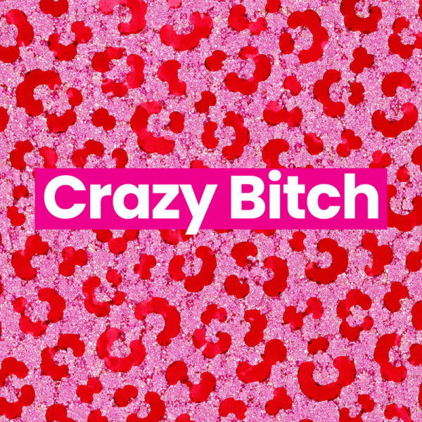 Chaussettes - Femme - Motif léopard avec paillettes - Crazy bitch - Taille 36/42 - Humour - Cadeau