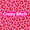 Chaussettes - Femme - Motif léopard avec paillettes - Crazy bitch - Taille 36/42 - Humour - Cadeau