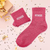 Chaussettes - Femme - Rose avec paillettes - Pétasse - Taille 36/42 - Humour - Cadeau