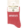 photo-Chaussettes - Femme - Rouge avec paillettes - Imparfaite - Taille 36/42 - Humour - Cadeau