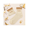 Chaussettes - Femme - Beige avec paillettes avec bandes marron - Parfaite - Taille 36/42
