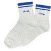 photo-Chaussettes - Femme - Blanc avec paillettes avec bandes bleu - Morue  - Taille 36/42