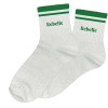 photo-Chaussettes - Femme - Blanc avec paillettes avec bandes vert - Rebelle  - Taille 36/42