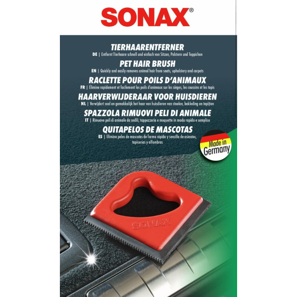 Raclette pour enlever les poils d'animaux - Pour sièges et tapis auto - Facile d'utilisation - Sonax