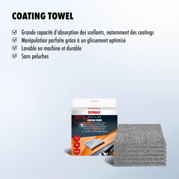 Chiffons - Microfibre - Très absorbant - Pour essuyer carrosserie - 6 pièces - Sonax