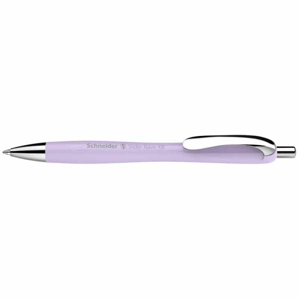 photo-Stylo à bille - Encre bleue - Pointe large - Corps violet - Rétractable - Schneider Slider Rave