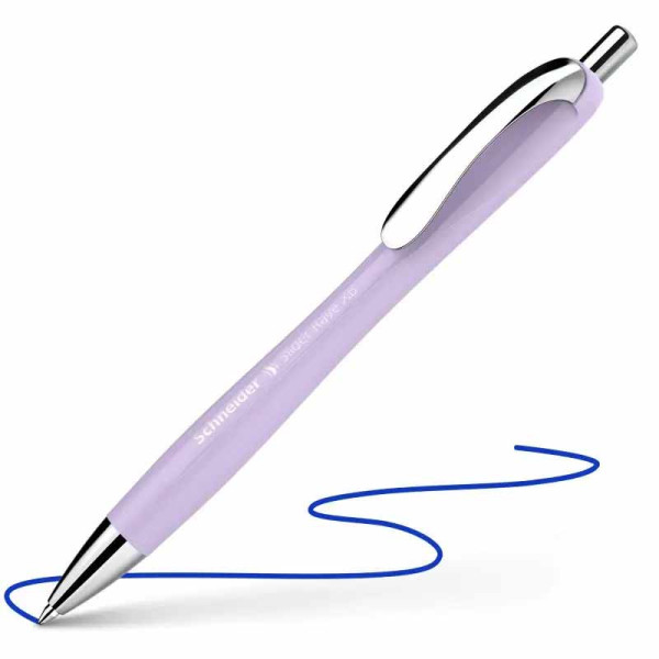Stylo à bille - Encre bleue - Pointe large - Corps violet - Rétractable - Schneider Slider Rave