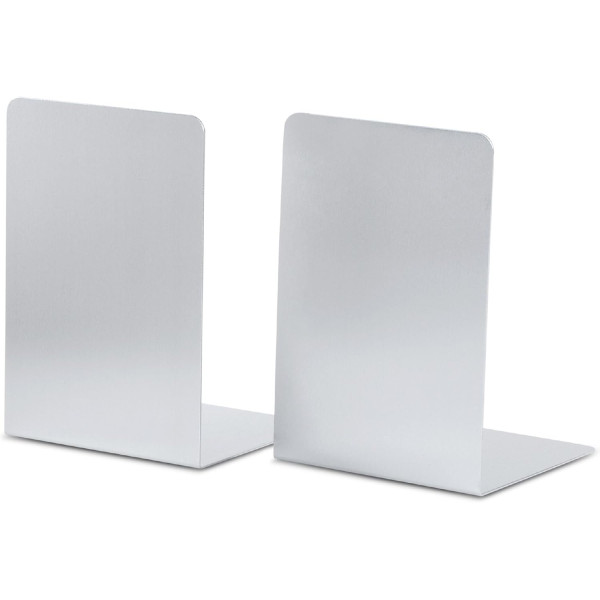 Serre-livres - Aluminium - 2 pièces - 12x12x17,5cm - Pour étagères, bibliothèque