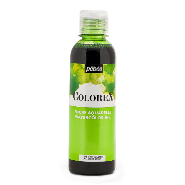 photo-Encre aquarelle - Vert lumière - Pébéo - Colorex - Calligraphie, dessin - 250ml