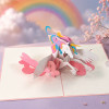 photo-Carte pop-up - Anniversaire - Licorne - 12x17cm - Avec enveloppe