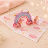 Carte 3D pop-up - Anniversaire - Enfant - Licorne et arc-en-ciel - 12x17cm - Avec enveloppe