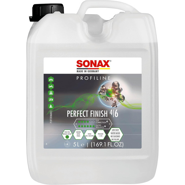 photo-Polish pour carrosserie - Finition - Brillant - Carrosserie légèrement rayées - Sonax - Perfect finish 4/6 - 5L