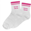 photo-Chaussettes - Femme - Argent avec paillettes avec bandes rose - Drama queen - Taille 36/42