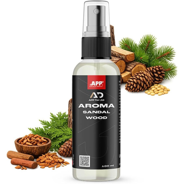 Désodorisant pour voiture - Bois de santal, Cèdre et pin - Neutralise les odeurs - APP - Aroma Sandal wood