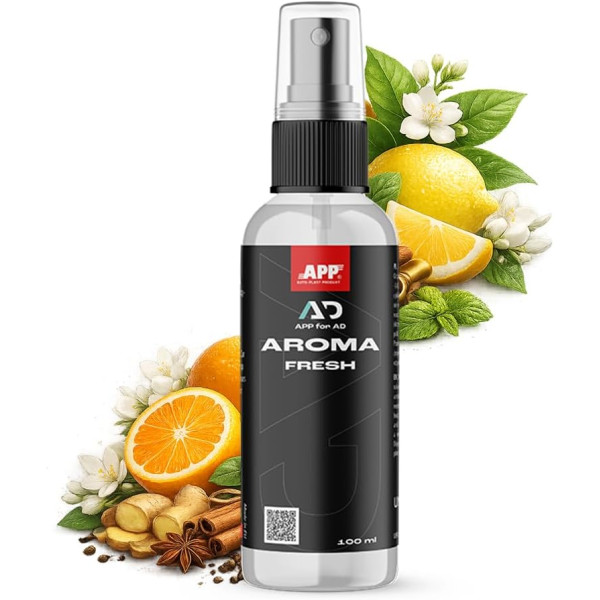 Désodorisant pour voiture - Agrumes, fleurs et épices - Neutralise les odeurs - APP - Aroma Fresh