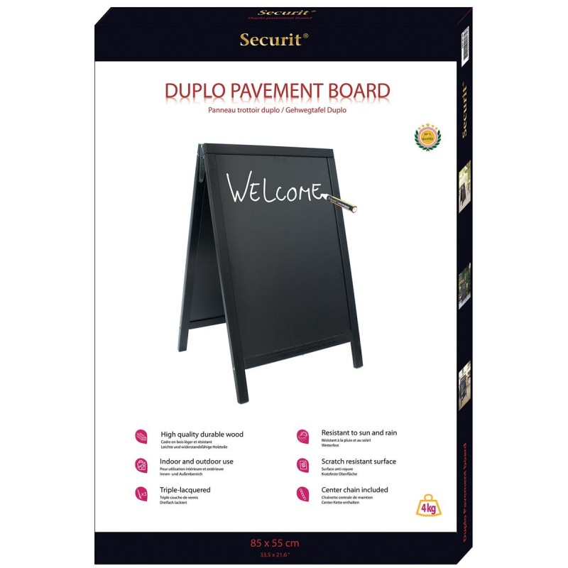 Panneau Trottoir Woody Duplo 85 X 55 Cm - Securit | Surdiscount