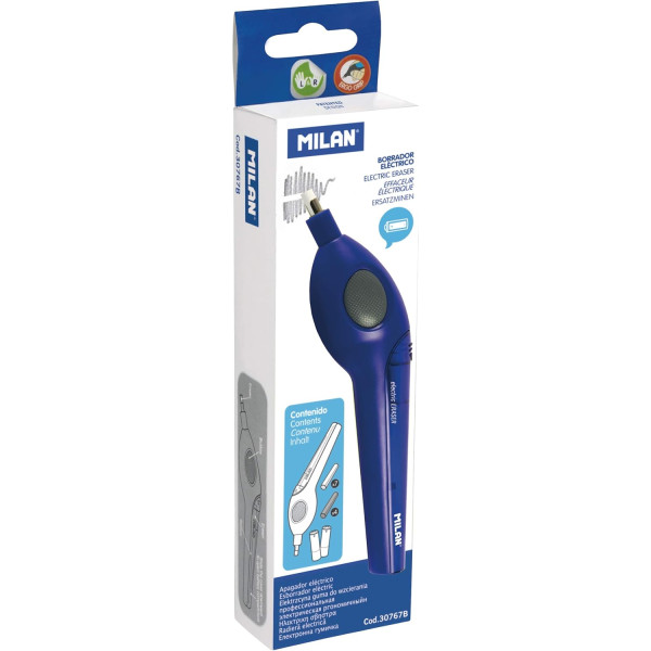 Effaceur électrique - Gomme pour crayon graphite - Recharges incluses - Fonctionne à piles