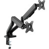 photo-Support pour double écran de PC - 17 à 32 pouces - Bras articulé - Rotation 360° - A fixer