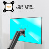 Support pour double écran de PC - 17 à 32 pouces - Bras articulé - Rotation 360° - A fixer