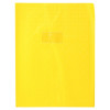 photo-Protège-cahier - Jaune - 24x32cm - Grand cahier - Plastique souple - Porte-étiquette