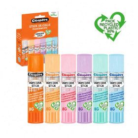 photo-Bâtons de colle - Transparente - Lot de 6 tubes de 8g - Cléopâtre Adhésive - Scolaire