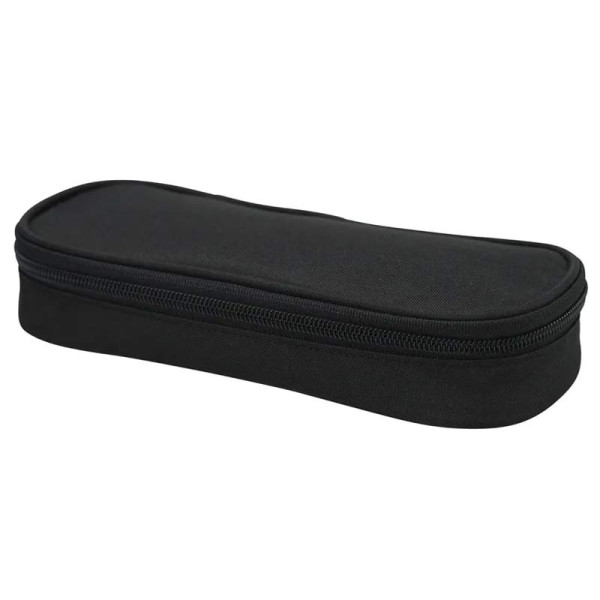 Trousse - Plumier - Noir - 1 compartiment - Fermeture zip - 23x10x5cm - Scolaire
