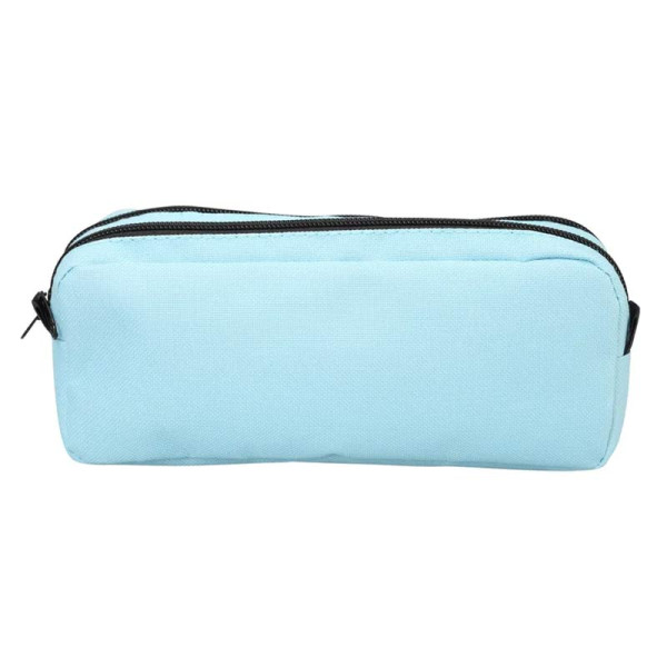 photo-Trousse - Bleu clair - 2 compartiments - Fermeture zip - 23x8x9cm - Scolaire