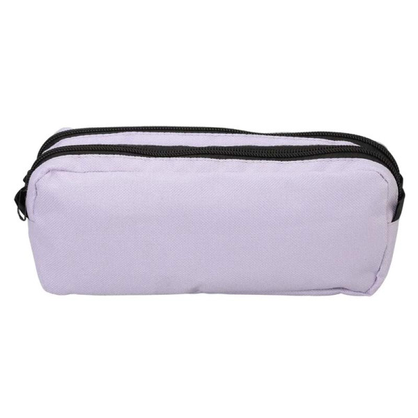 photo-Trousse - Mauve - 2 compartiments - Fermeture zip - 23x8x9cm - Scolaire