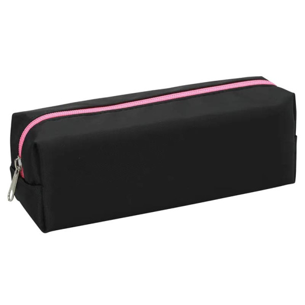 photo-Trousse - Noir et rose - 1 compartiment - Fermeture zip - 22x6,5x8cm - Scolaire