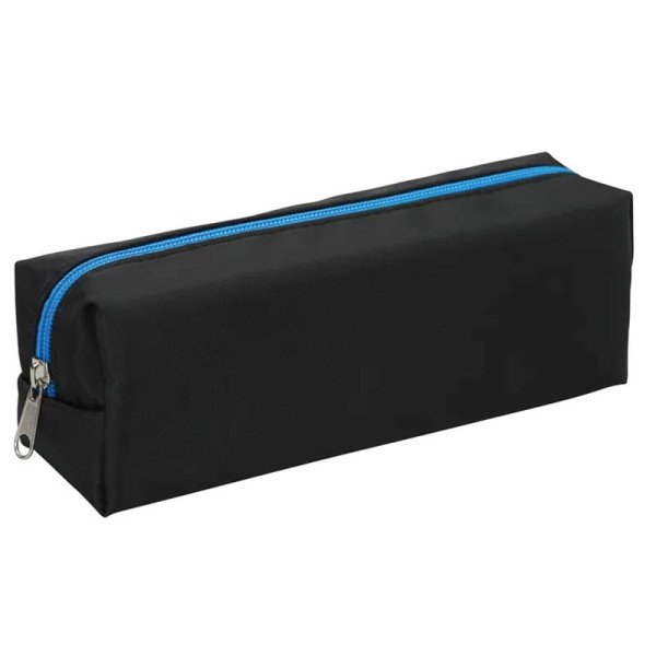 photo-Trousse - Noir et bleu - 1 compartiment - Fermeture zip - 22x6,5x8cm - Scolaire