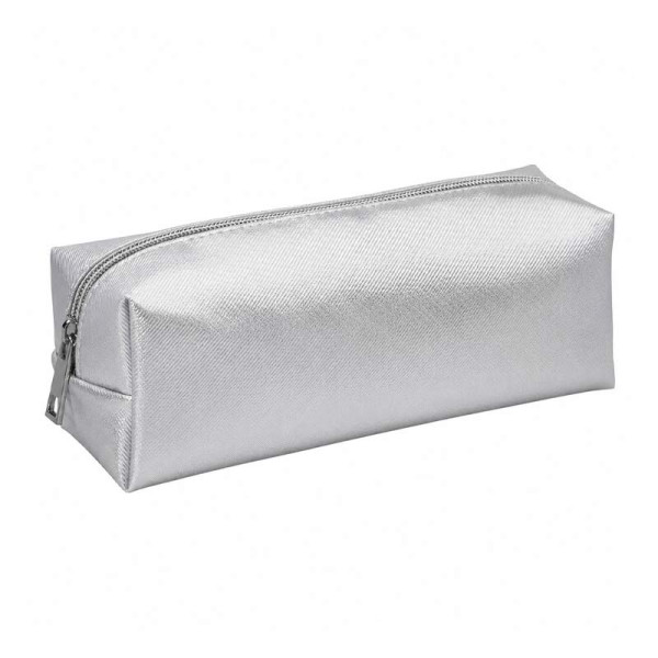 photo-Trousse - Argent brillant - 1 compartiment - 22x7x7cm - Fermeture zip - Scolaire