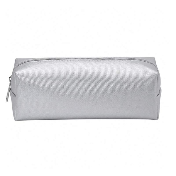 Trousse - Argent brillant - 1 compartiment - 22x7x7cm - Fermeture zip - Scolaire