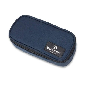 photo-Trousse - Plumier - Bleu marine - 1 compartiment + poches intérieures - 21x6x10cm