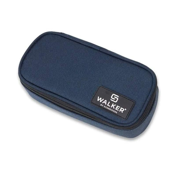 photo-Trousse - Plumier - Bleu marine - 1 compartiment + poches intérieures - 21x6x10cm