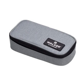 photo-Trousse - Plumier - Gris - 1 compartiment + poches intérieures - 21x6x10cm