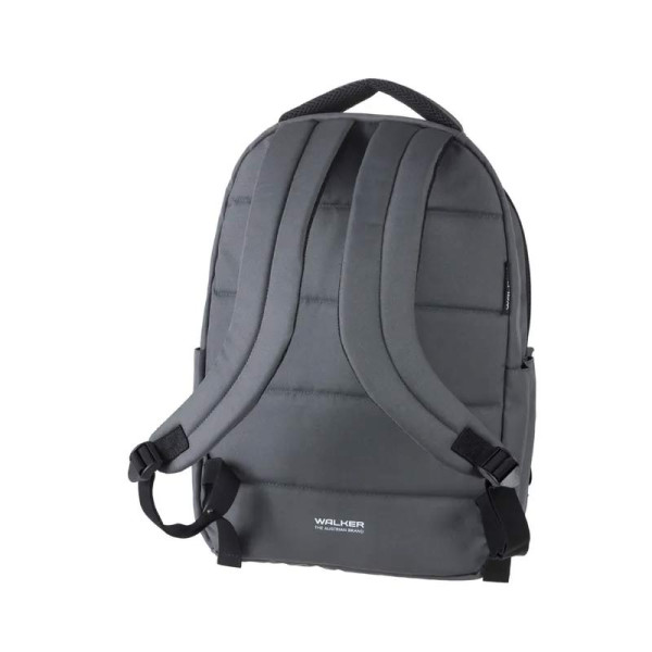 Sac à dos - Gris - 2 compartiments + poches zippées - Dos matelassé - Collège - Lycée - Walker