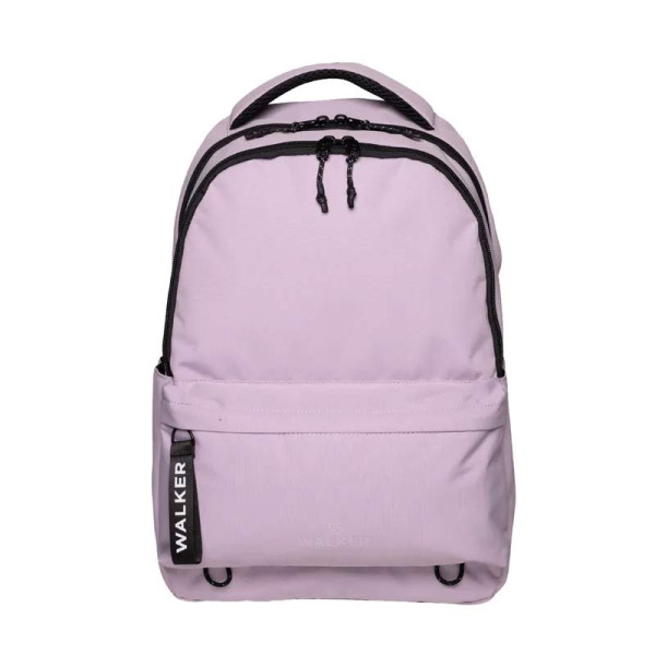 Sac à dos - Rose violet - 2 compartiments + poches zippées - Dos matelassé - Collège - Lycée - Walker