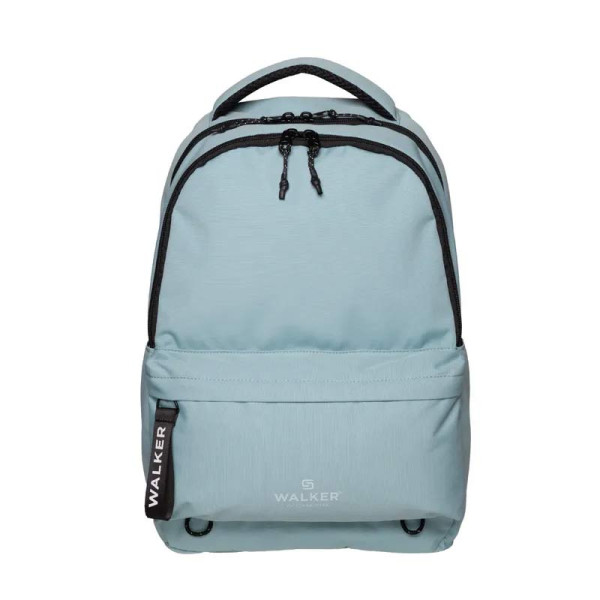 Sac à dos - Bleu clair - 2 compartiments + poches zippées - Dos matelassé - Collège - Lycée - Walker